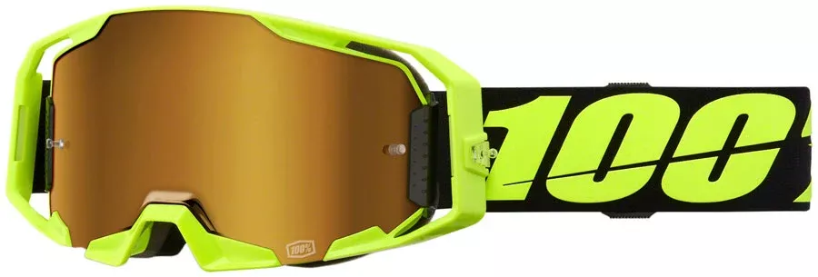 100% ARmatic Goggles – Black/Neon Yellow Mirror True Gold Lens
