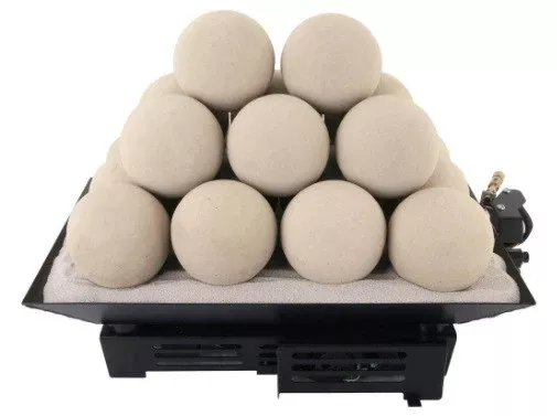 18″ Natural Fire Balls Vented Match Light Custom Embers Pan Burner | NG