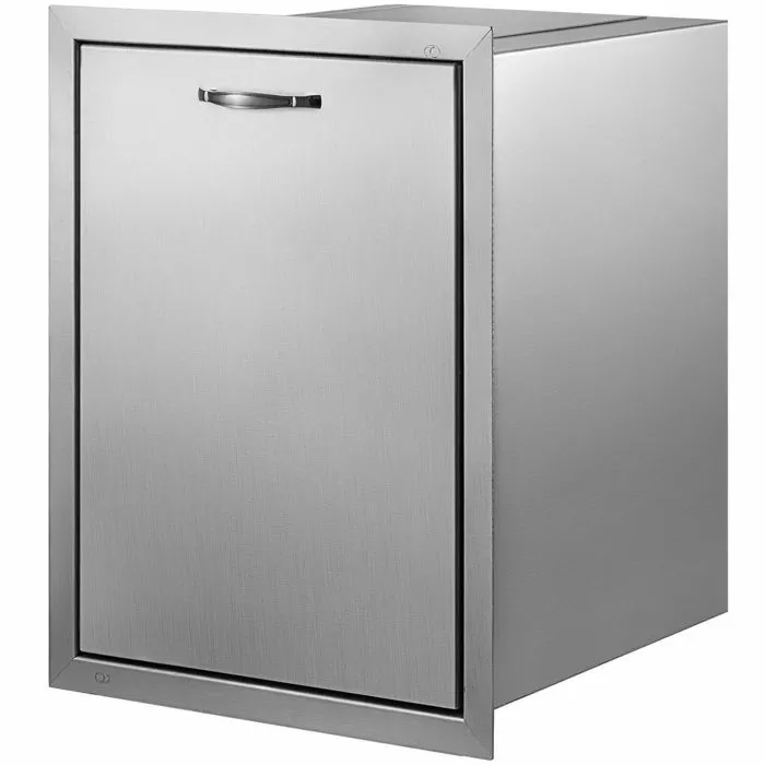 19.6×26.5 Inch Slide Out Trash Drawer BBQ Island Drawer Narrow Trash Bin w/ Ring