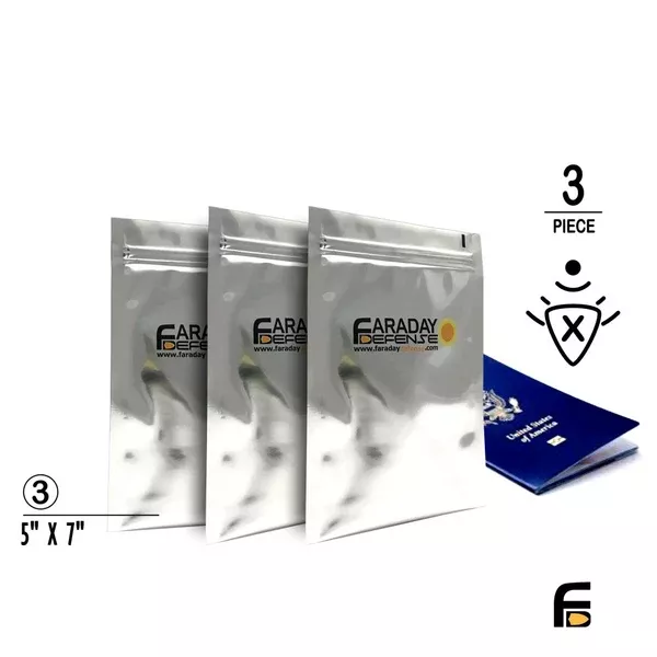 3pc 5×7 Cellphone ESD/EMP 7.0mil Faraday Bags (Set of two) -Faraday Defense