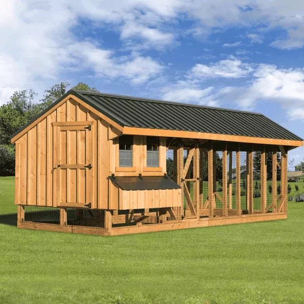 7×24 Chicken Coop and Run for up to 20 Chickens | The Hen House Collection Q724C