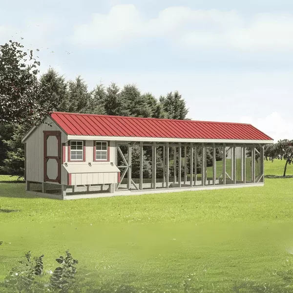 7×32 Chicken Coop and Run for up to 20 Chickens | The Hen House Collection Q732C