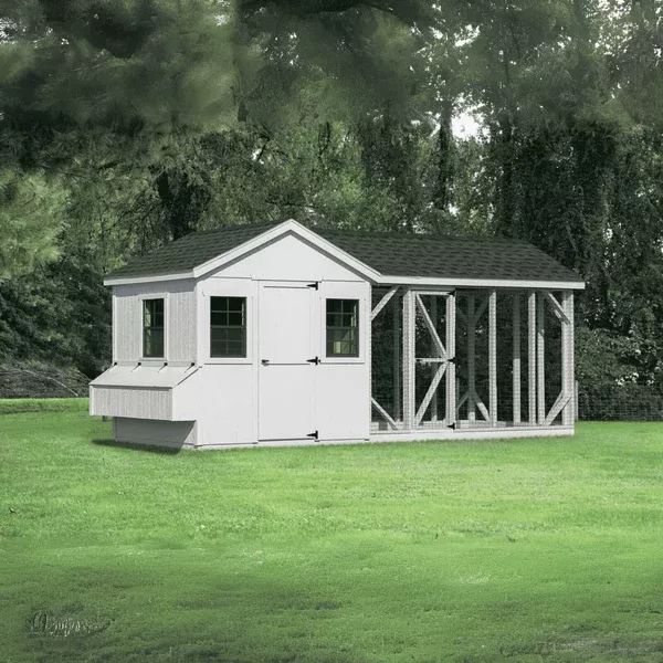 8×18 Chicken Coop and Run for up to 25 Chickens | The Hen House Collection A818CRG A-Frame