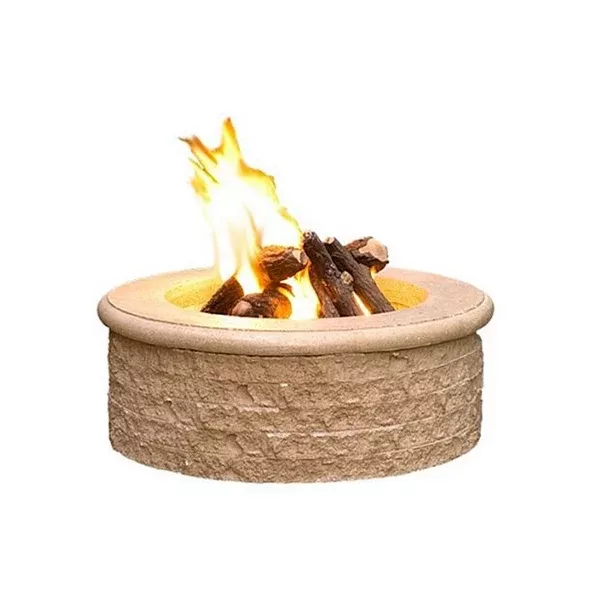 American Fyre Designs 680-F6 Chiseled 39″ Round Café Blanco Fire Pit