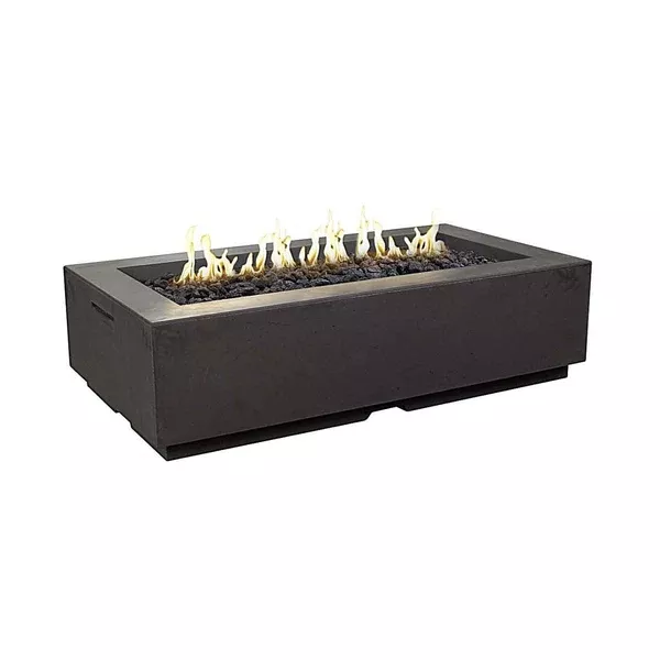 American Fyre Designs 689-M8 Louvre 56″ Rectangle Black Lava Fire Pit