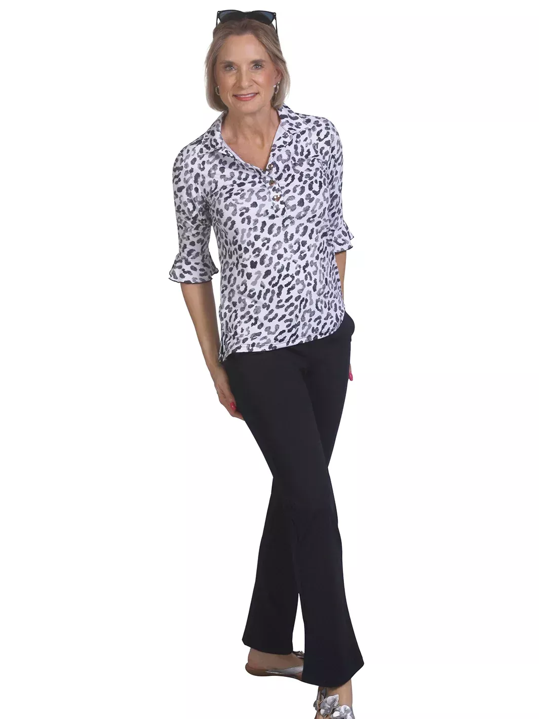 Ana Clare Cherie Solid Casual Pant- Black