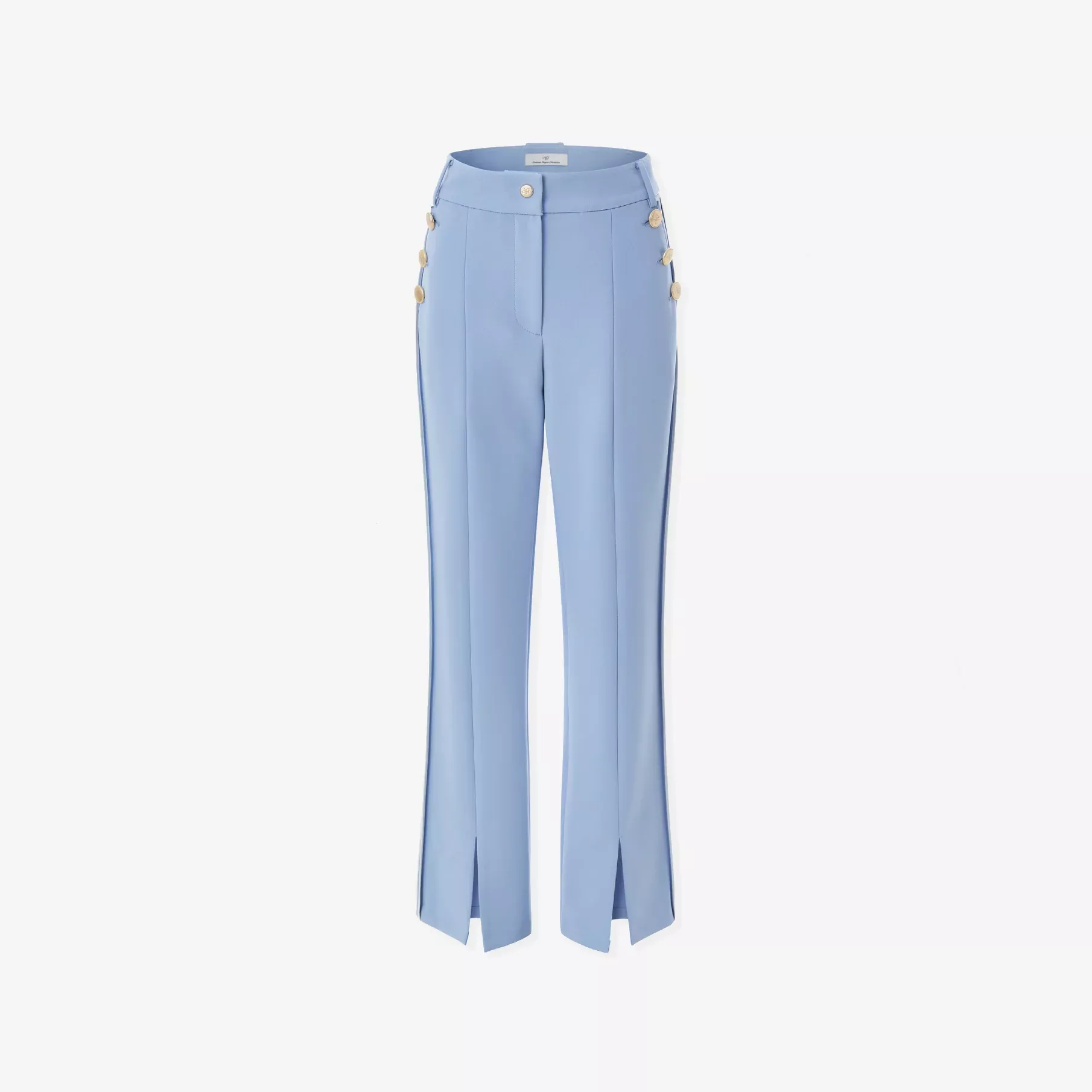 AOWWomen's Button Bootscut Pants - Light Blue