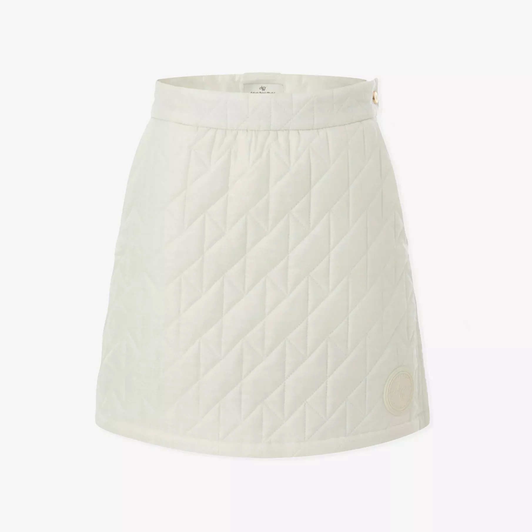 AOWWomen's Houndtooth Quilting Skirt - Cream