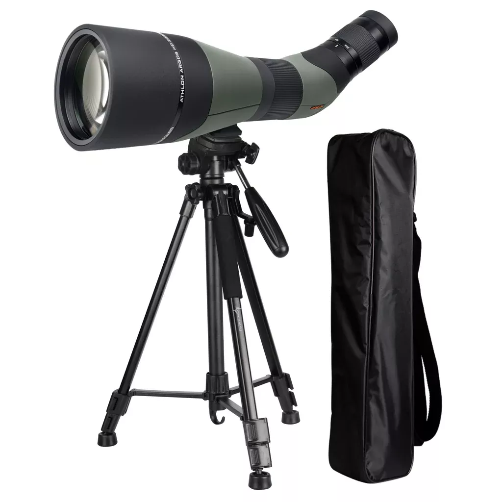 Athlon Optics Argos 20-60×85 HD – 45 Degree Spotting Scope with included Tripod, Carrying Bag Bundle