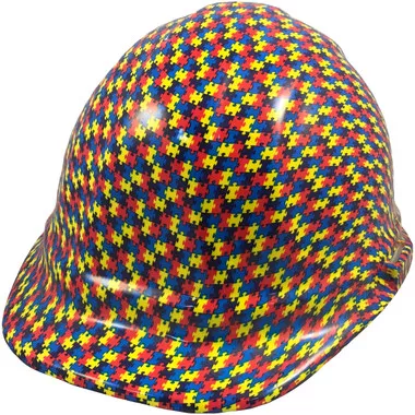 Autism Puzzle Hydro Dipped Hard Hats Cap Style Design