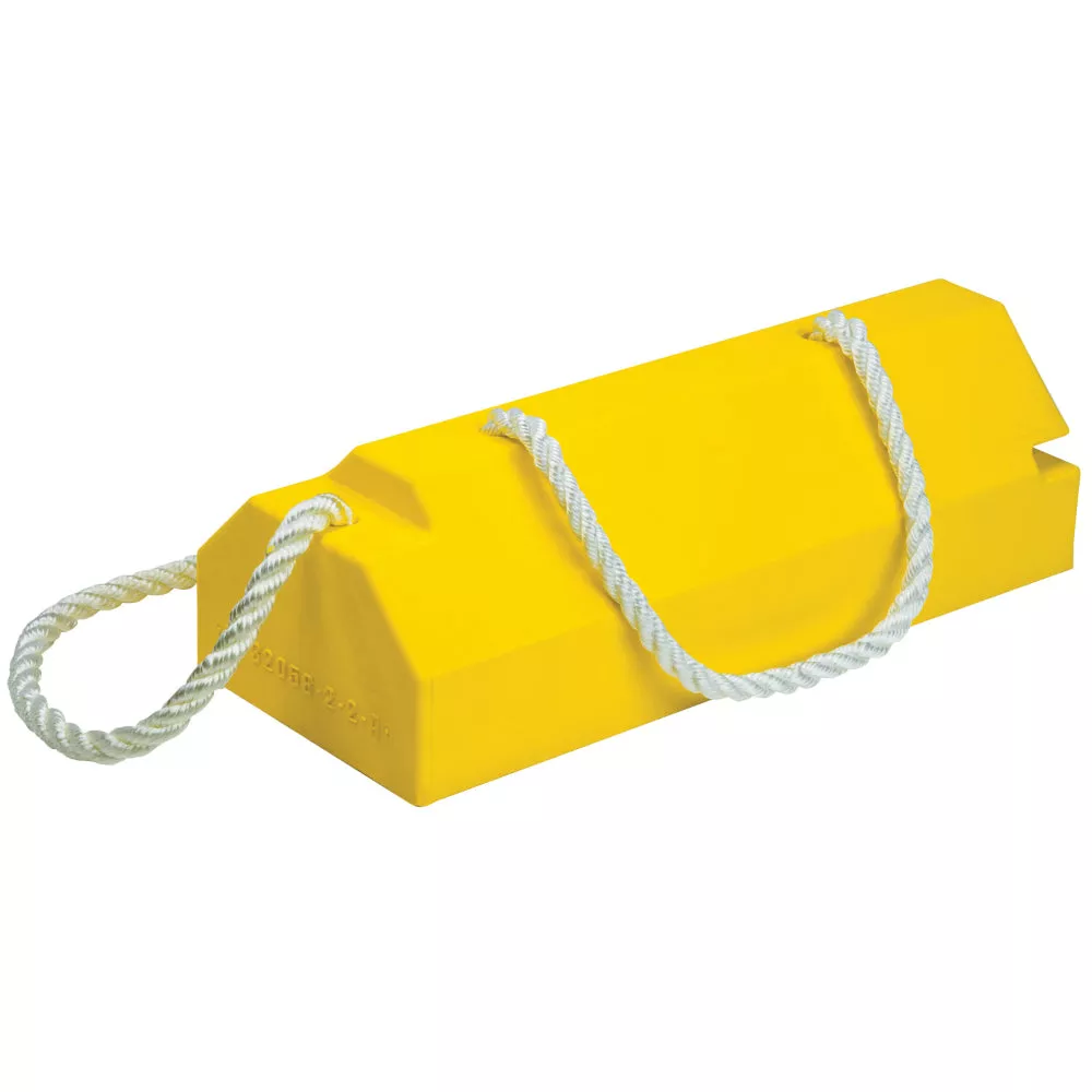 Aviation Wheel Chock 14″ – Mid to Large Sized Aircraft with Locking Rope & Handle – Yellow