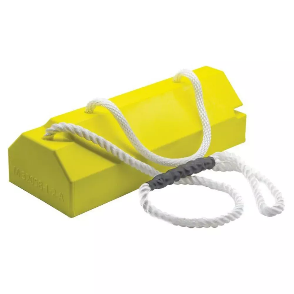 Aviation Wheel Chock 20″ For Large Aircraft – Qantas Locking Rope and Handle – Yellow