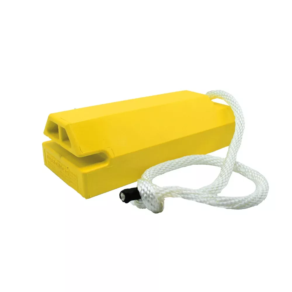 Aviation Wheel Chock 20" - Over-Sized Aircraft with Locking Rope - Rubber Pad -Yellow