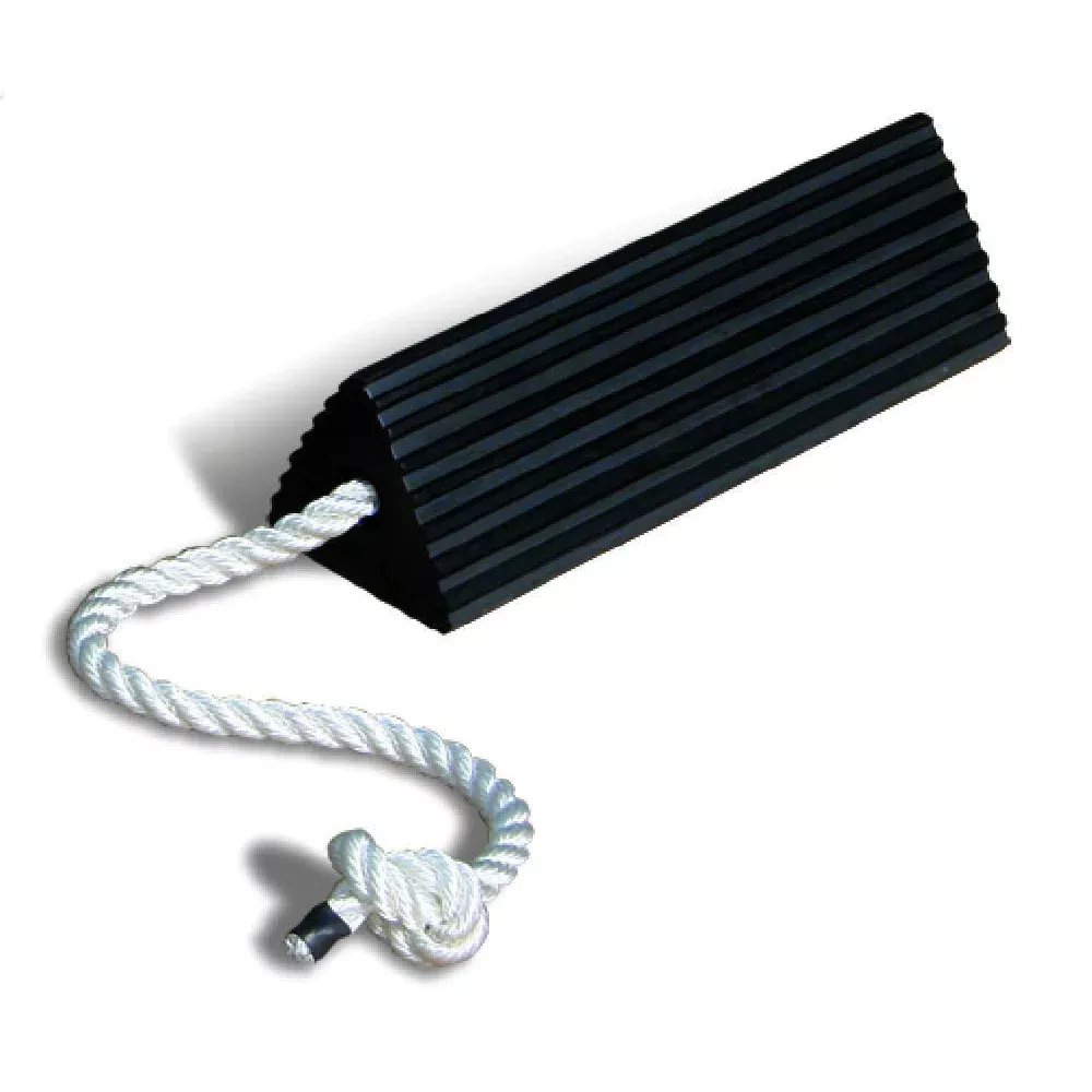 Aviation Wheel Chocks 21″ Rubber Made Roped Single – Black – RC5521-S