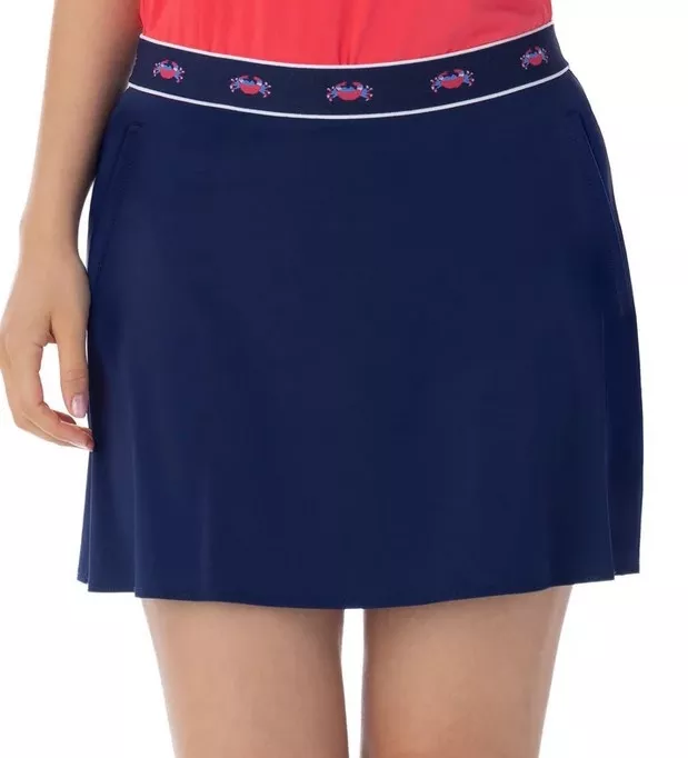 Belyn Key Varsity Skort Ink/Papya/Chalk