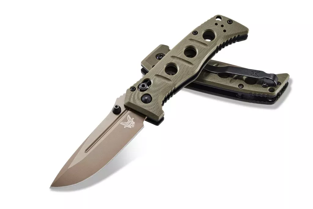 Benchmade 273FE-2 Mini Adamas Flat Earth 3.25″ Plain Drop-Point Folding Knife