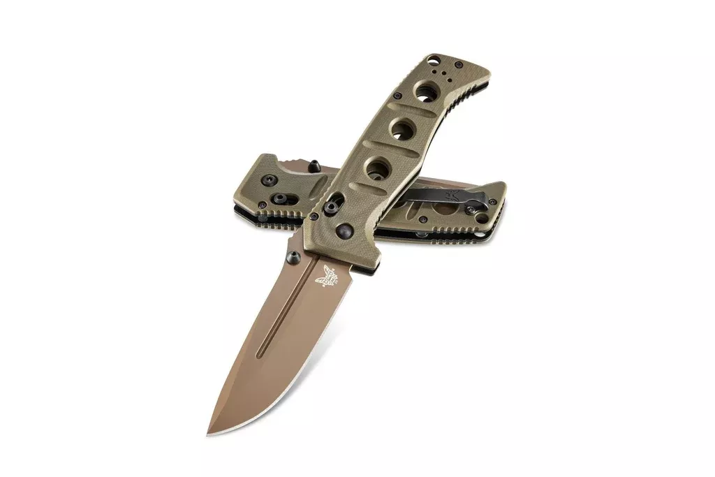 Benchmade 275FE-2 Adamas Flat Earth Plain Drop Point Folding Knife