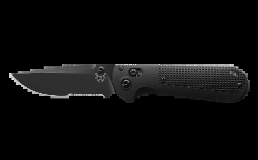 Benchmade 430SBK-02 Redoubt Black Grivory 3.55″ Serrated Edge Drop-Point Folding Pocket Knife
