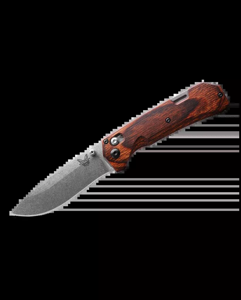 Benchmade Grizzly Creek Stabilized Wood 15060-2 Drop-Point 3.5″ Plain Pocket Knife