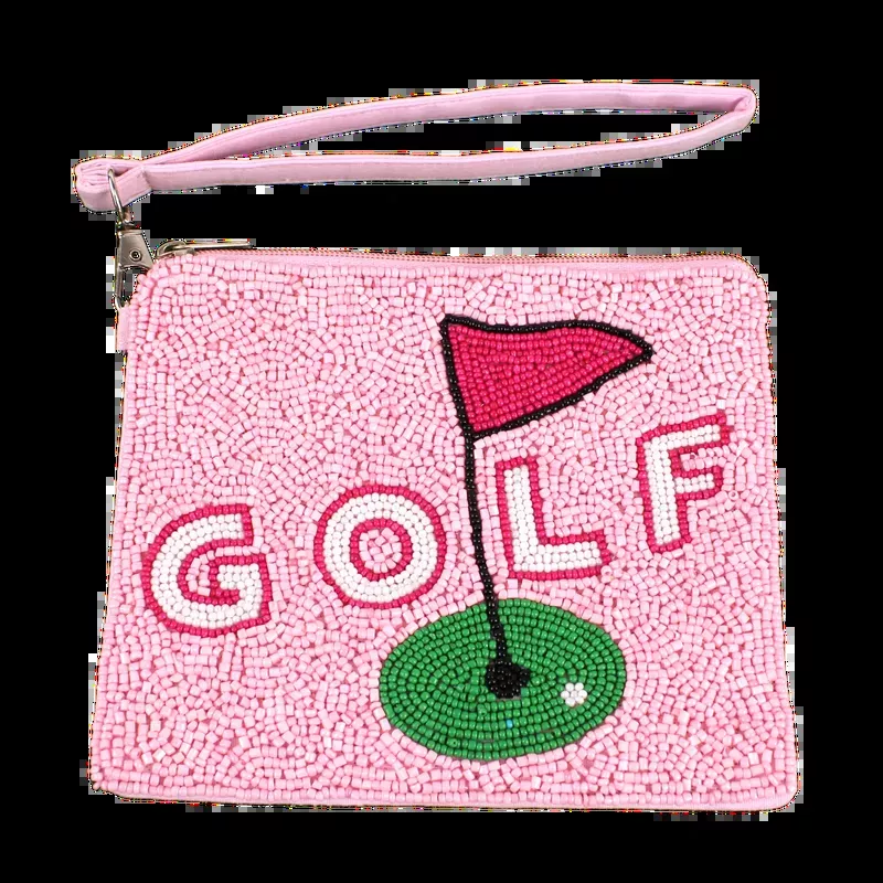 Best of Golf Beaddie Wristlet – Pink Flag