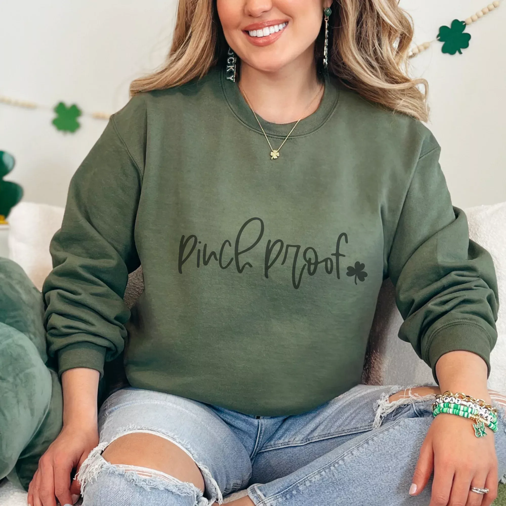 Black Pinch Proof Shamrock St. Patrick's Day Sweatshirt
