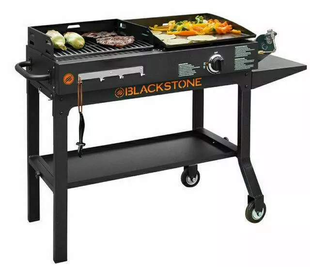Blackstone Griddle and Charcoal Grill Combo Flat Top Gas Hibachi Station