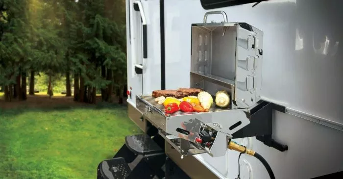 Camper Bumper Grill Camping Tailgating Gas Propane Cooking Surface Stainless Stl