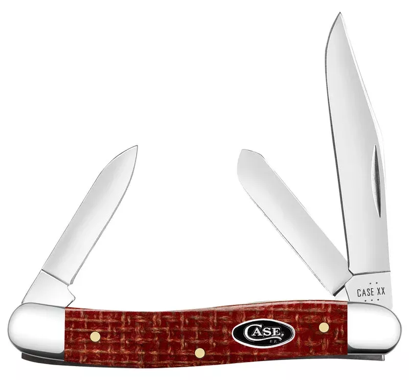 CASE DARK RED BURLAP MICARTA MEDIUM STOCKMAN