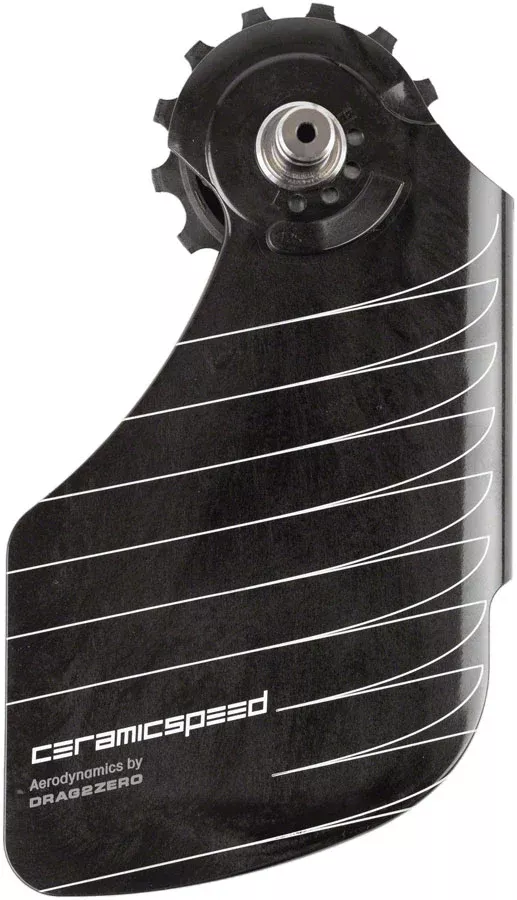 CeramicSpeed OSPW Pulley Wheel Aero Alpha System Shimano 9250/8150 – Coated Races Aluminum Pulley Carbon Cage BLK