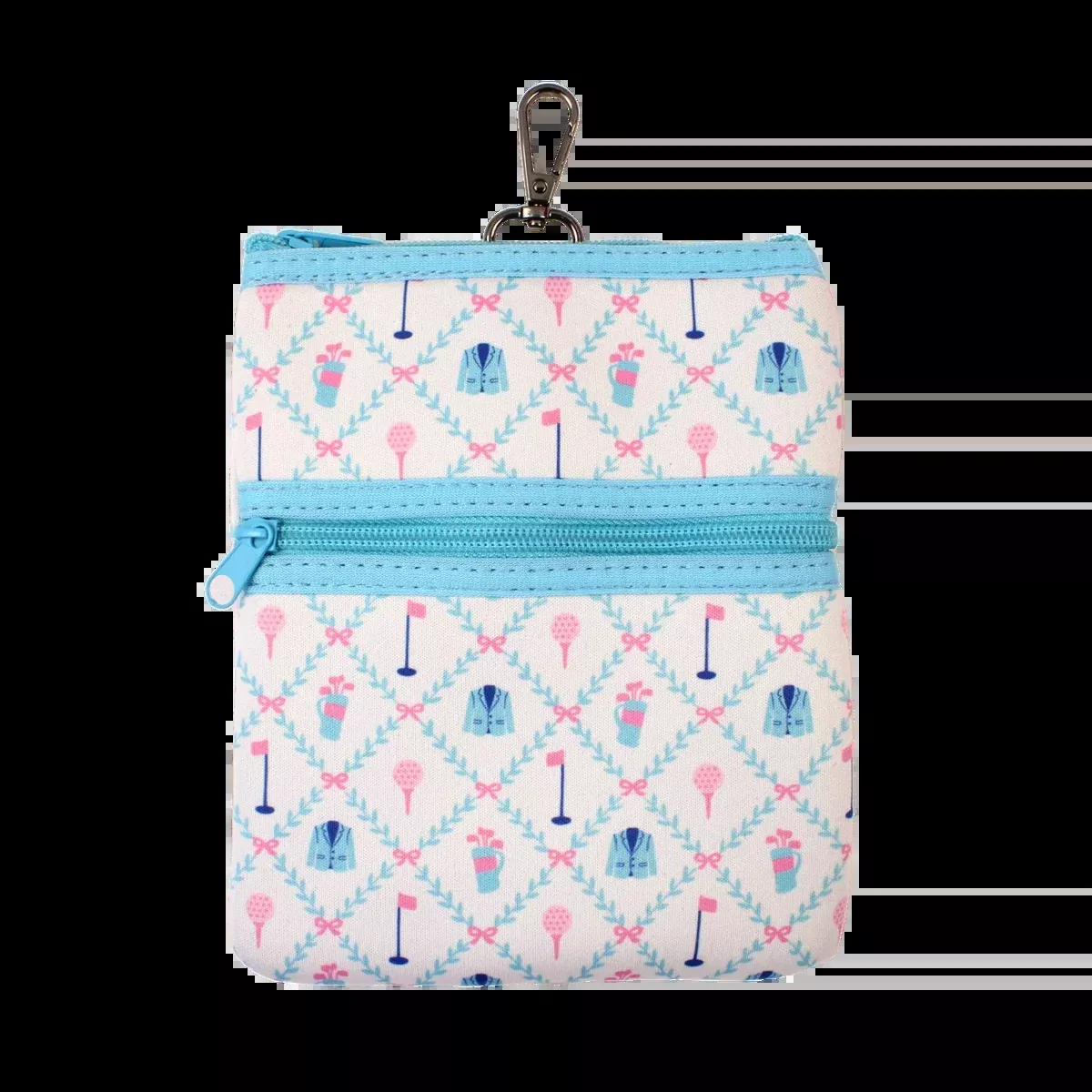 “Clubhouse Classic” Double Zip Clip Pouch