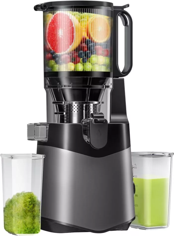 Cold Press Juicer,5.8 Extra Large Feed Chute Fit Whole Fruits & Vegetables,350W Slow Masticating Juicer Machines,Easy to Clea,High Juice Yield