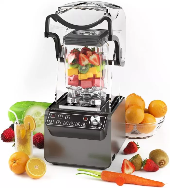Commercial Blender 70oz 3.5 hp 5 Programmable Function,Quiet Blender with Digital Waterproof Touchpad and Quiet Sound Enclosure – 120V