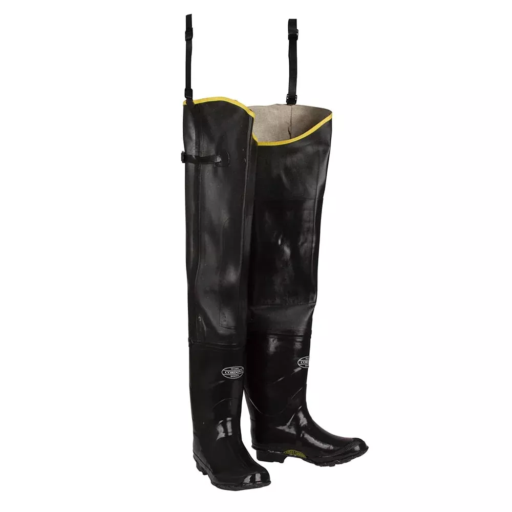 Cordova BH 32" Plain Toe Rubber Hip Boots with Adjustable Straps, 1 pair