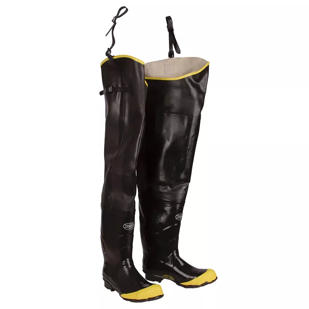 Cordova BHS 36" Steel Toe Rubber Hip Boots with Adjustable Straps, 1 pair