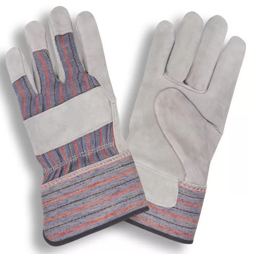 Cordova Cowhide Palm Glove/Striped Canvas Back + 2.5″ Starched Cuff, 1 dozen (12 pairs)