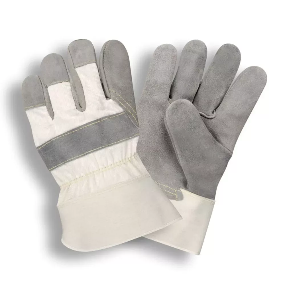 Cordova Leather Palm Glove/White Canvas Back + 2.5″ Rubberized Cuff, 1 dozen (12 pairs)