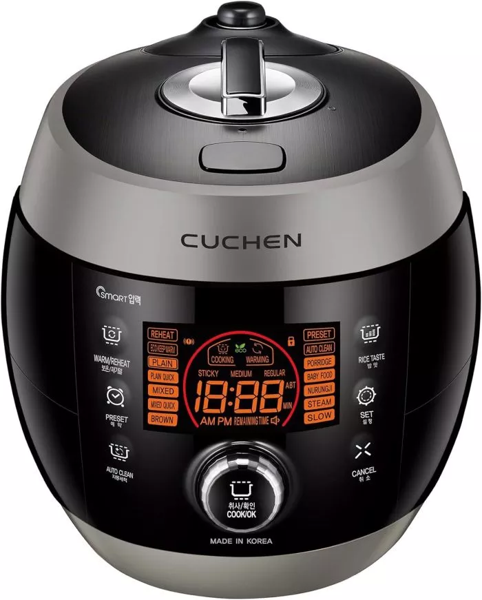 [CUCHEN] CJS-FD0604RVUS | Heating Pressure Rice Cooker 6 Cup (Uncooked) | Smart Jog Dial | Auto Steam Clean | Voice Guide | Made in Korea | Black/Dark Silver