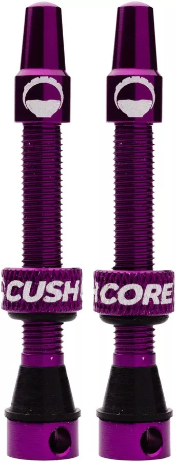 CushCore Tubeless Presta Valve Set – 44mm Purple