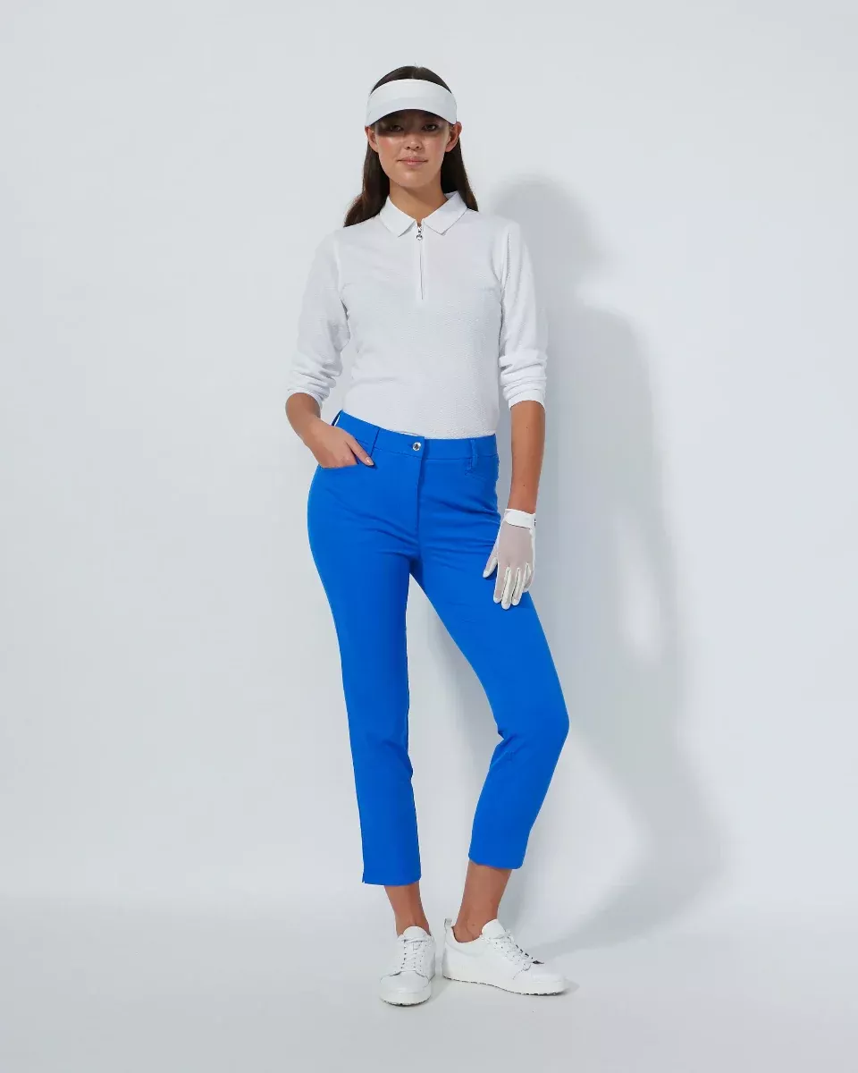 Daily Sports Basic Women’s Solid Lyric Ankle Pants-Nautical Blue