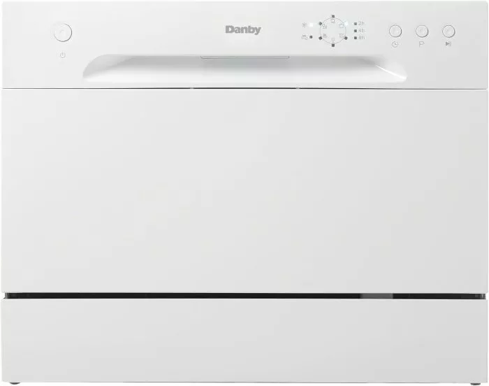 Danby DDW621WDB Countertop Dishwasher with 6 Place Settings, 6 Wash Cycles and Silverware Basket, Energy Star-Rated with Low Water Consumption and Quiet Operation, White