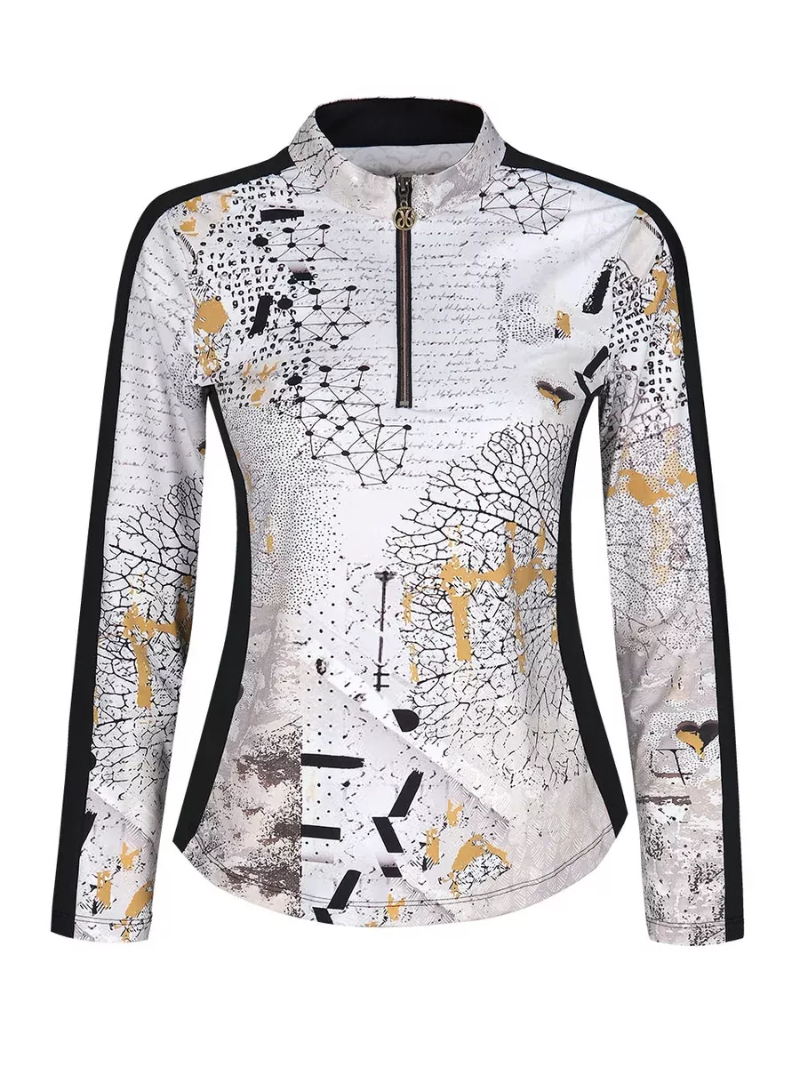 Dolcezza Golf Wear- Long Sleeve “Hydrangea” Top (Style#: 35412)