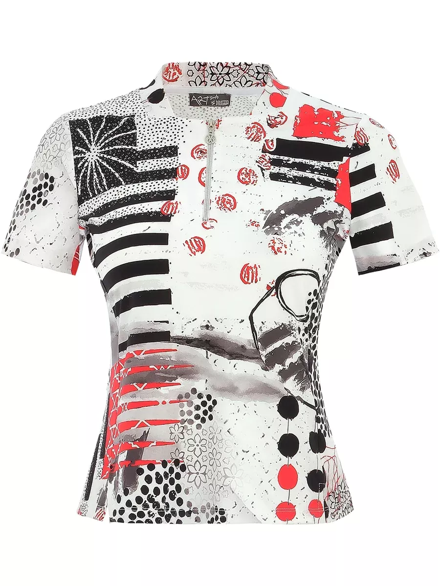 Dolcezza Golf Wear- Short Sleeve “Coral Shards” Top (Style#: 36753)