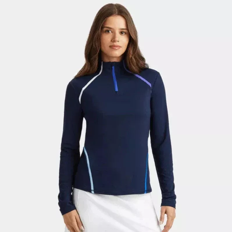 G/FORE Colour Block Zip Sweater - Navy