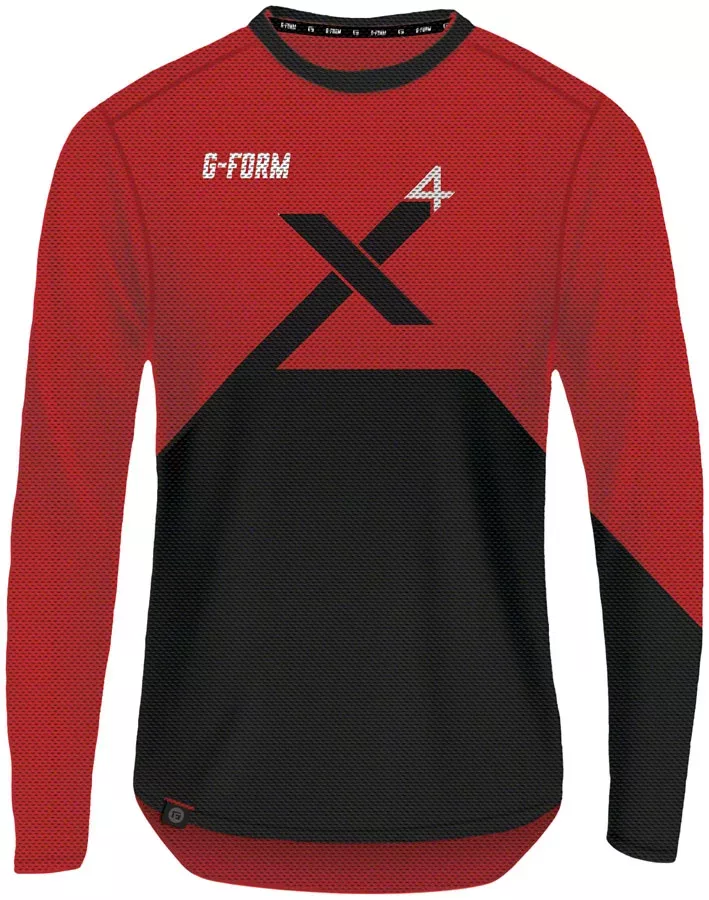 G-Form Pro-X4 Long Sleeve Bike Jersey – Red/Black X- Large