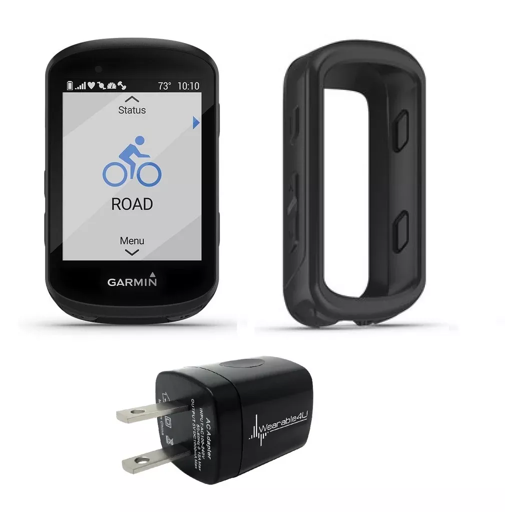 Garmin Edge 830 GPS Cycling Computer with Included Original Garmin Silicone Case Wearable4u Wall Charging Adapter Bundle