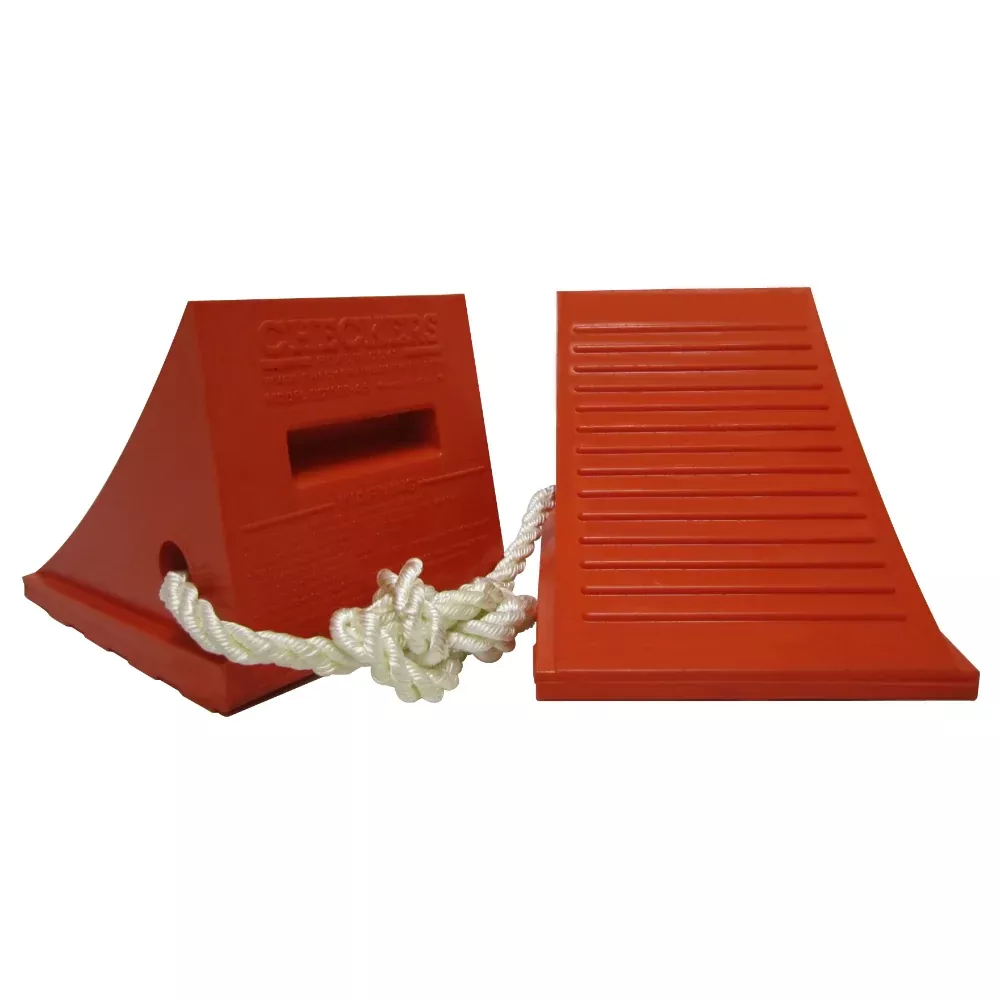 General-Purpose Utility Wheel Chock – Roped Pair – 35″ Max Tire Diameter – 30,000 Lbs Capacity