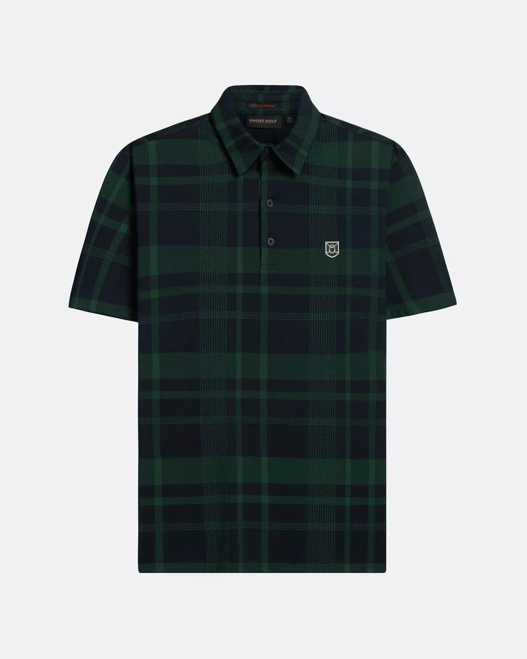 Ghost Golf Spectator Plaid Polo