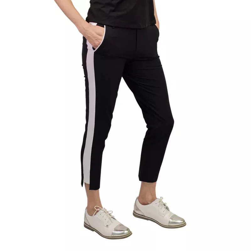Golftini Ankle Pants – Black/White Stripe