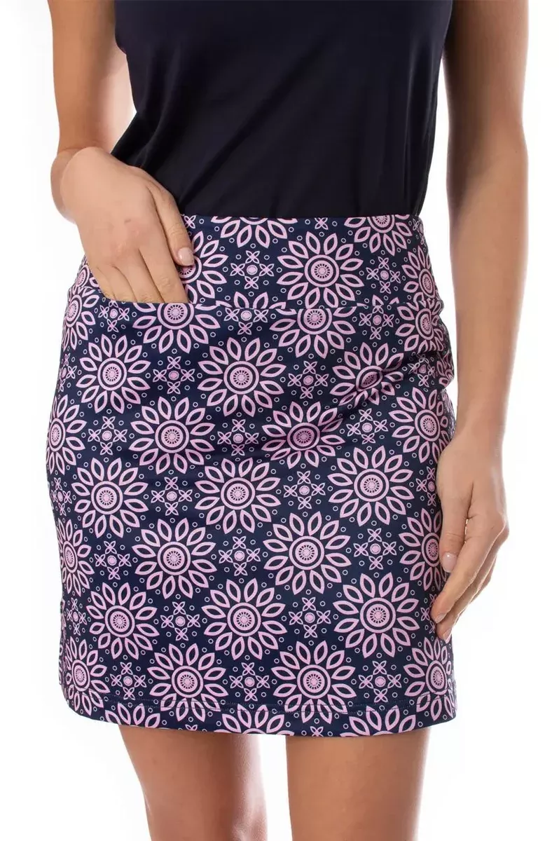 Golftini- Navy & Light Pink Uptown Girl Pull-On Tech Skort (Style#: GT21RUP) [XXS Only]