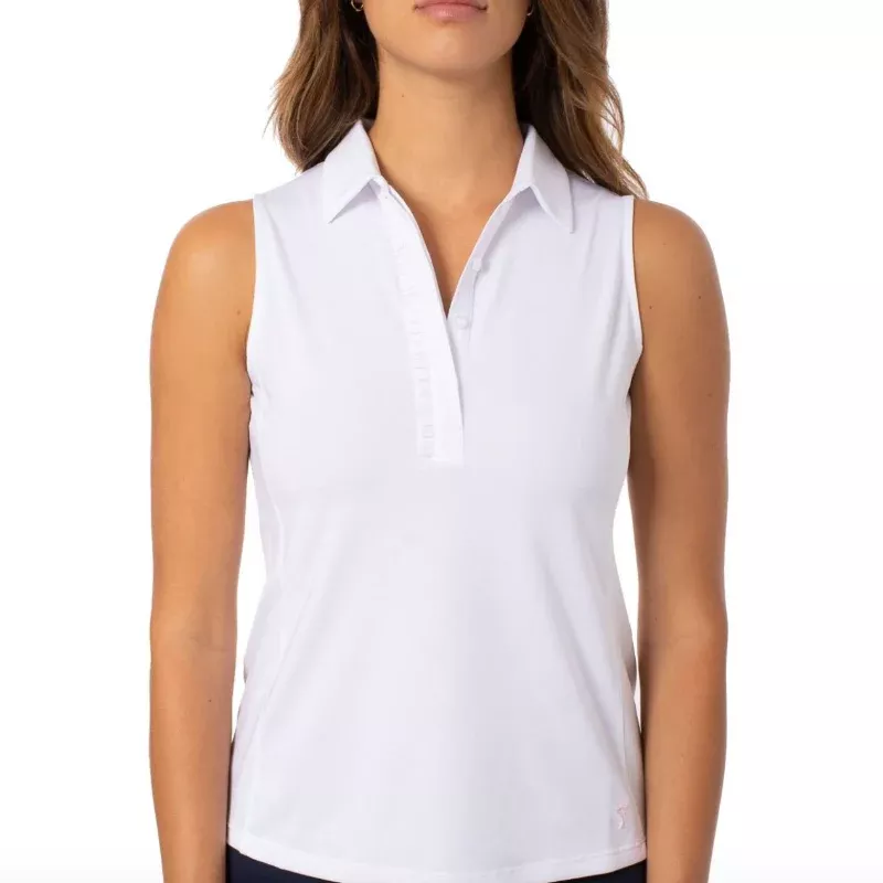Golftini S/L Ruffle Tech Polo – White